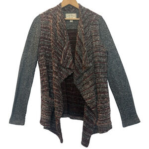 Lucky Brand Womens Open Waterfall Wool Knit Cardigan Sweater Size M Boho Western